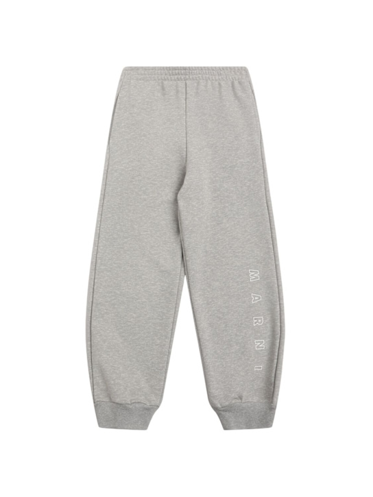 Marni Junior: Cotton sweatpants w/logo - Grey - kids-boys_0 | Luisa Via Roma