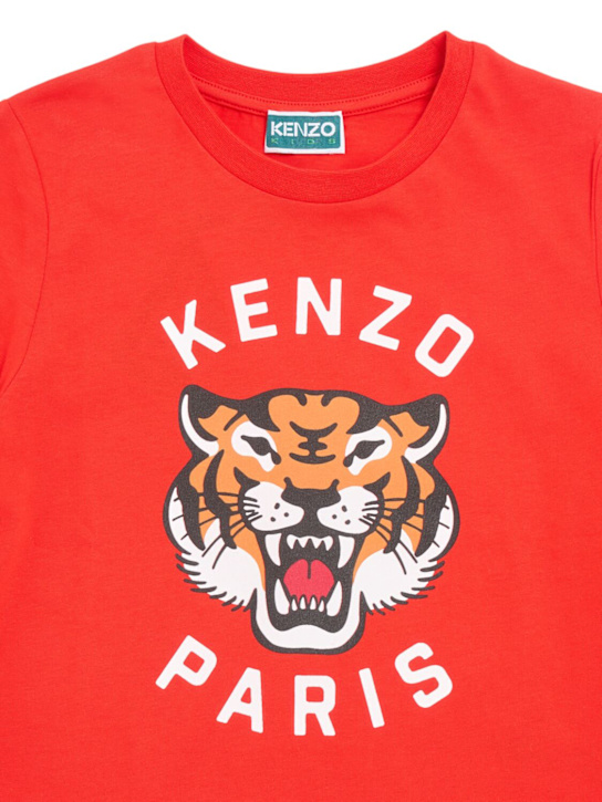 Kenzo Kids: コットンジャージーTシャツ - レッド - kids-boys_1 | Luisa Via Roma