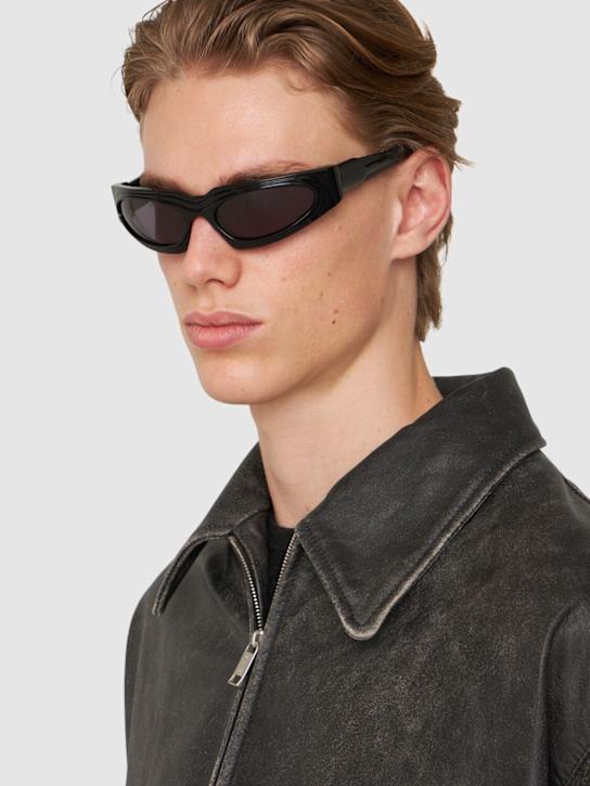Kuboraum Berlin: E21 Round acetate sunglasses - Black Shine - men_2 | Luisa Via Roma