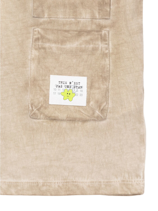 MM6 Maison Margiela: コットンジャージーTシャツ - ベージュ - kids-boys_1 | Luisa Via Roma