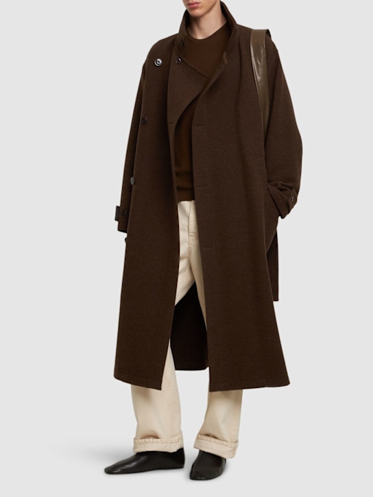 Lemaire: Wrap coat w/ contrast stitch - men_1 | Luisa Via Roma