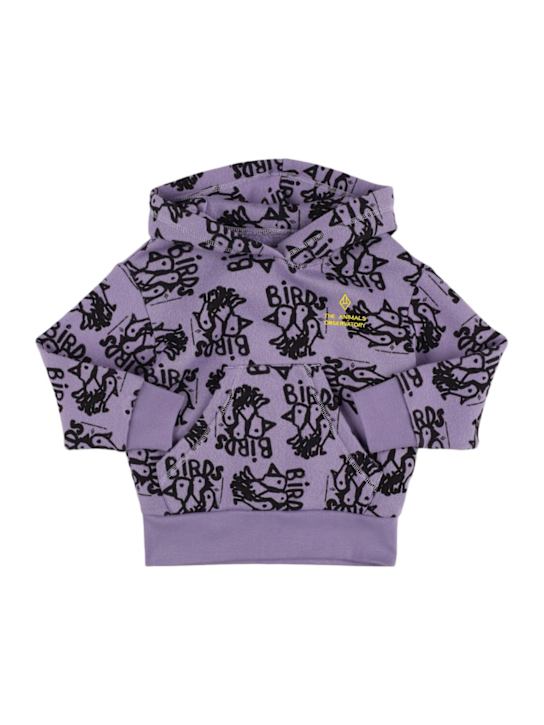 The Animals Observatory: Beaver printed cotton hoodie - kids-boys_0 | Luisa Via Roma