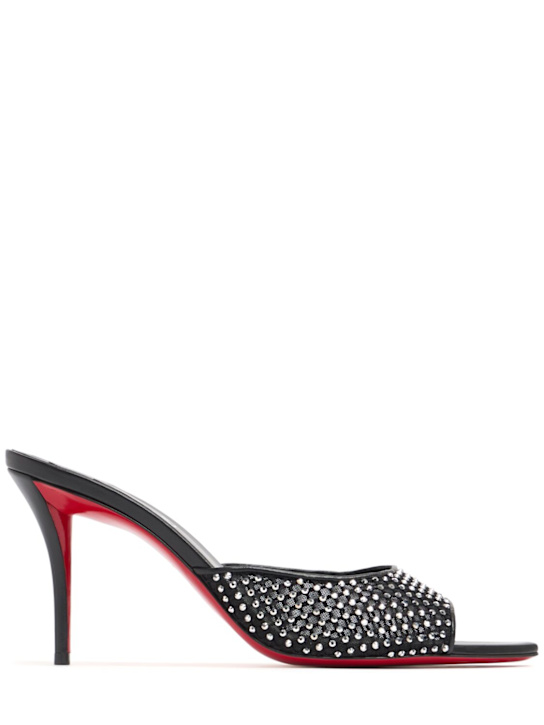Christian Louboutin: 80mm Apostropha mesh mules - Black - women_0 | Luisa Via Roma