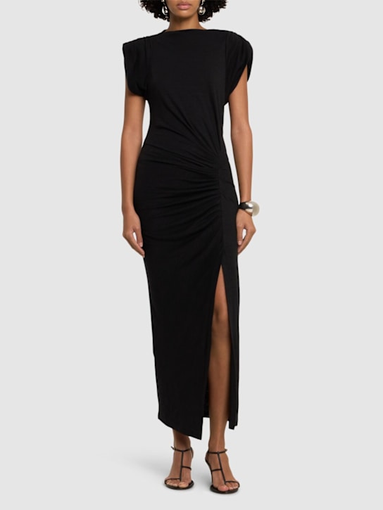 Marant Etoile: Isabella wool blend jersey midi dress - women_1 | Luisa Via Roma