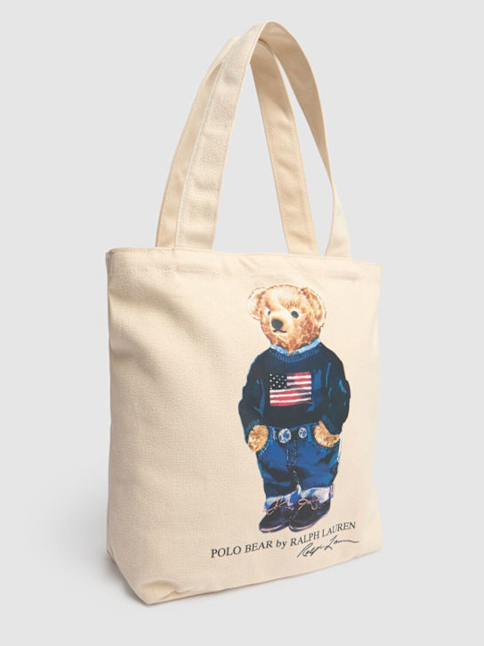 Polo Ralph Lauren: Bear print canvas bag - Ivory - kids-boys_1 | Luisa Via Roma
