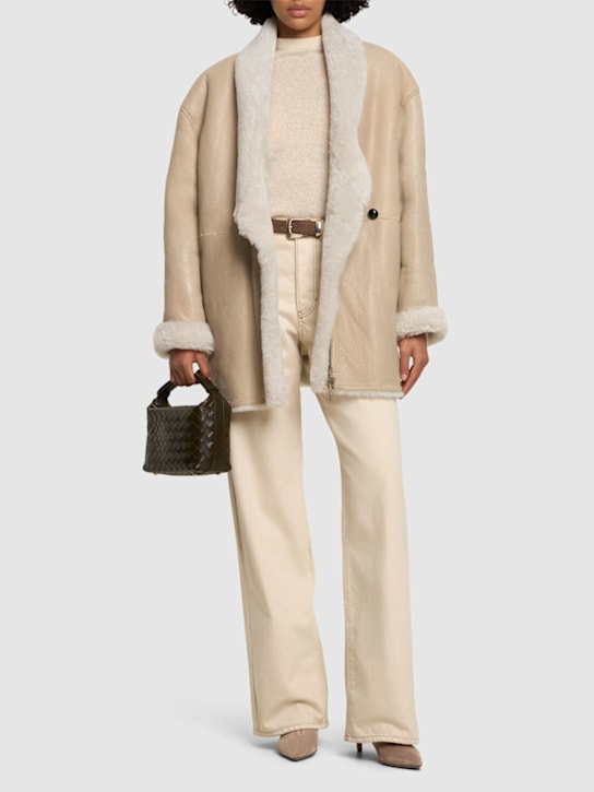 Isabel Marant: Elanore lamb shearling jacket - women_1 | Luisa Via Roma