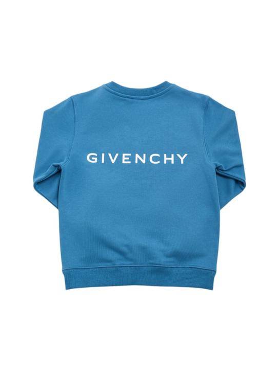 Givenchy: Felpa girocollo con stampa - Blu - kids-girls_2 | Luisa Via Roma