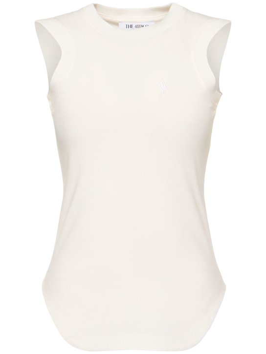 The Attico: Reese cotton jersey tank top - women_0 | Luisa Via Roma
