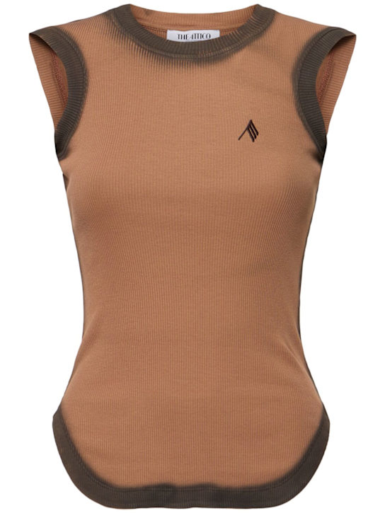 The Attico: Reese cotton jersey tank top - women_0 | Luisa Via Roma