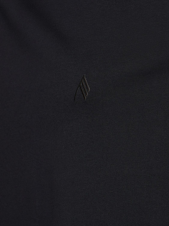 The Attico: Oversized jersey t-shirt w/shaped slit - Black - women_4 | Luisa Via Roma