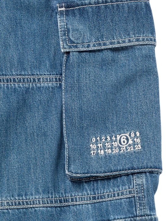 MM6 Maison Margiela: Jeans cargo de algodón - Azul - kids-boys_1 | Luisa Via Roma