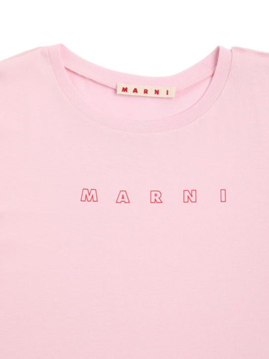 Marni Junior: Tank top in jersey di cotone - Rosa - kids-girls_1 | Luisa Via Roma