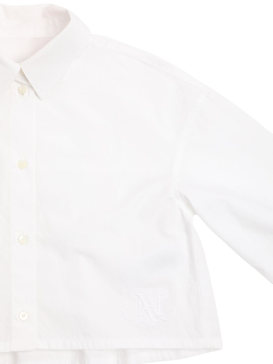 MAX&Co.: Camicia cropped in popeline di cotone - Bianco - kids-girls_1 | Luisa Via Roma