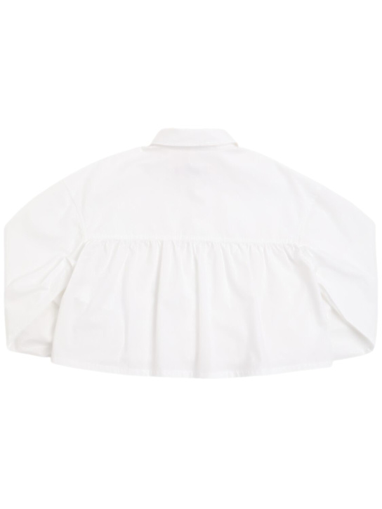 MAX&Co.: Camicia cropped in popeline di cotone - Bianco - kids-girls_2 | Luisa Via Roma