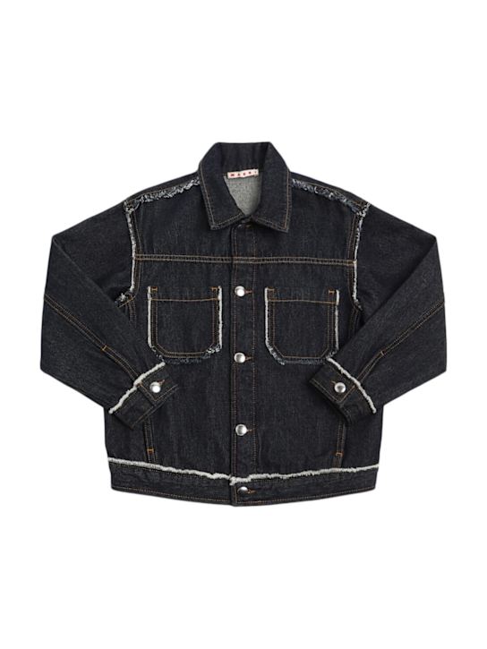 Marni Junior: Cotton denim jacket - Blue - kids-boys_0 | Luisa Via Roma