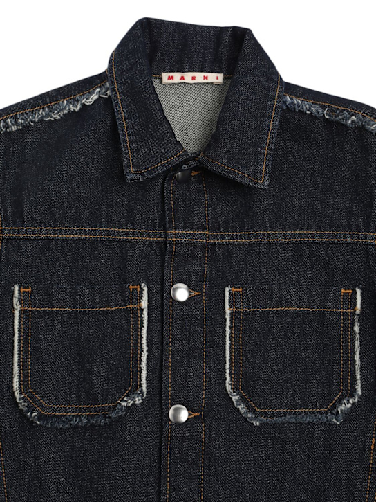 Marni Junior: Cotton denim jacket - Blue - kids-boys_1 | Luisa Via Roma