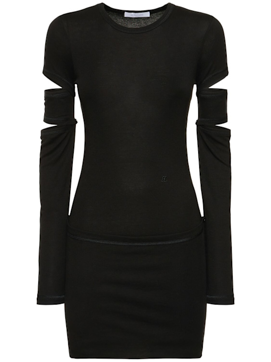 Helmut Lang: Slash cut out jersey midi dress - women_0 | Luisa Via Roma