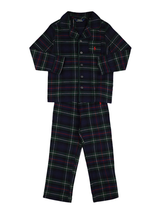 Polo Ralph Lauren: Pigiama in flanella di cotone pettinato con stampa - kids-boys_0 | Luisa Via Roma