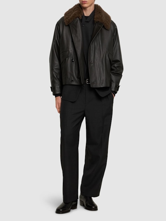 Lemaire: Quilted leather jacket - men_1 | Luisa Via Roma
