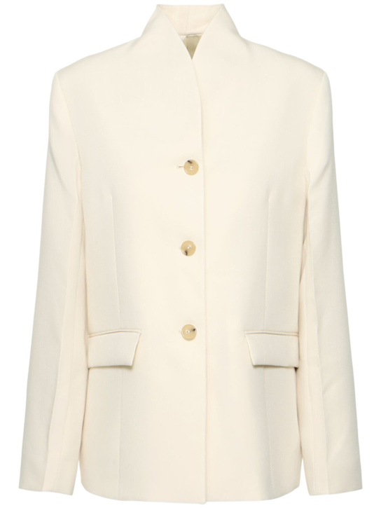 Toteme: Overlay wool blend blazer - women_0 | Luisa Via Roma