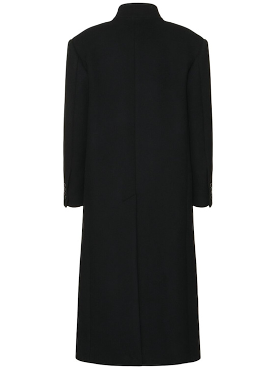 The Attico: Cappotto monopetto in twill di lana - Nero - women_3 | Luisa Via Roma