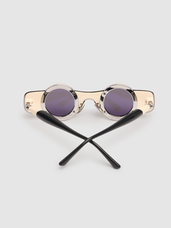 Kuboraum Berlin: J50 Round acetate & metal sunglasses - Ivory/Grey - men_4 | Luisa Via Roma