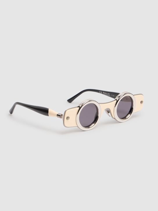 Kuboraum Berlin: J50 Round acetate & metal sunglasses - Ivory/Grey - women_1 | Luisa Via Roma