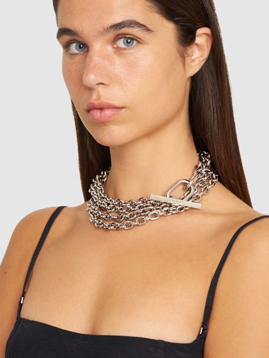 Rabanne: Chain collar necklace - Silver - women_1 | Luisa Via Roma