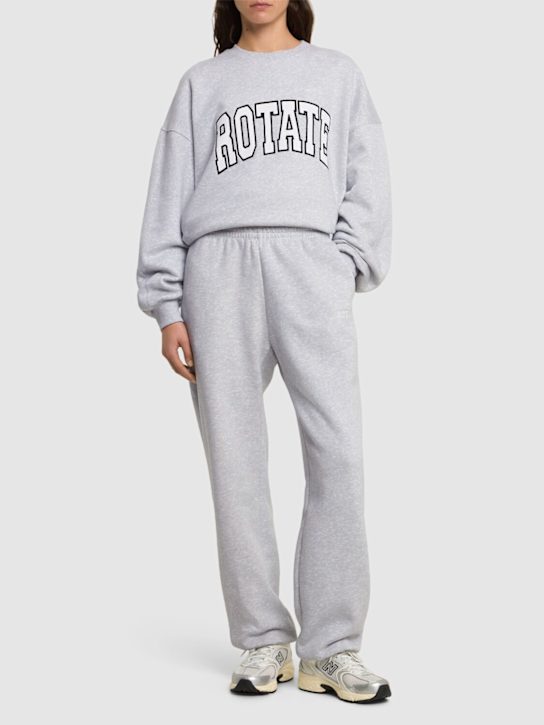 Rotate: Mimi cotton jersey sweatpants - Light Grey - women_1 | Luisa Via Roma