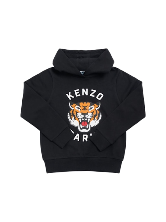 Kenzo Kids: Printed cotton sweatshirt hoodie - kids-girls_0 | Luisa Via Roma