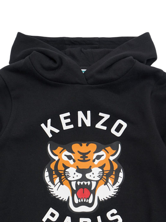 Kenzo Kids: Printed cotton sweatshirt hoodie - kids-girls_1 | Luisa Via Roma