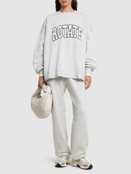Rotate: Iris logo cotton jersey sweatshirt - Light Grey - women_1 | Luisa Via Roma