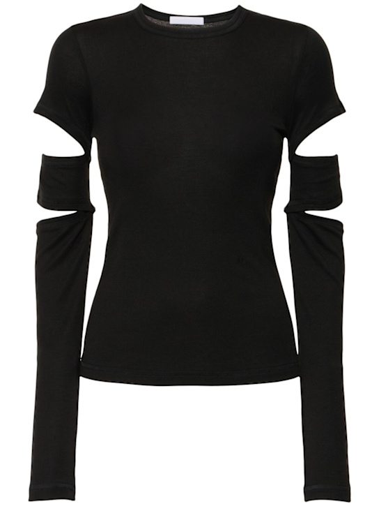 Helmut Lang: Slash cut out long sleeve top - women_0 | Luisa Via Roma