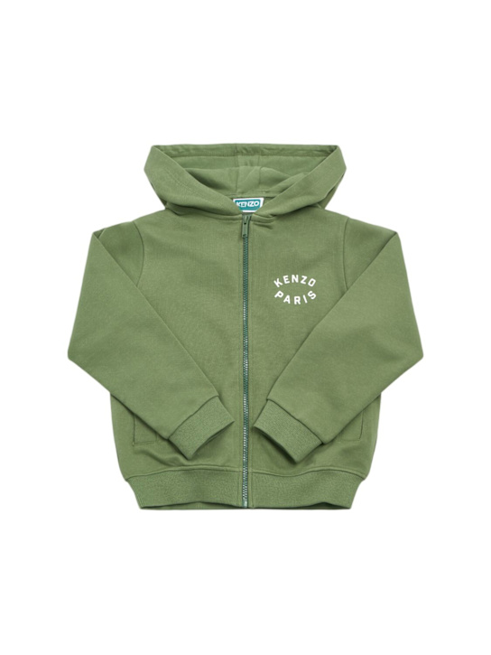 Kenzo Kids: 프린트 코튼 집업 후디 - kids-boys_0 | Luisa Via Roma