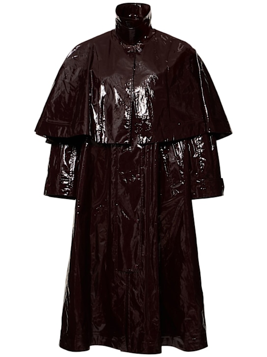 Chloé: Lacquered cotton long trench coat - women_0 | Luisa Via Roma