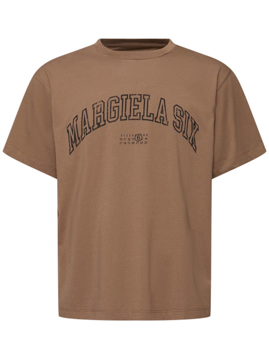 MM6 Maison Margiela: Margiela Six cotton jersey t-shirt - men_0 | Luisa Via Roma