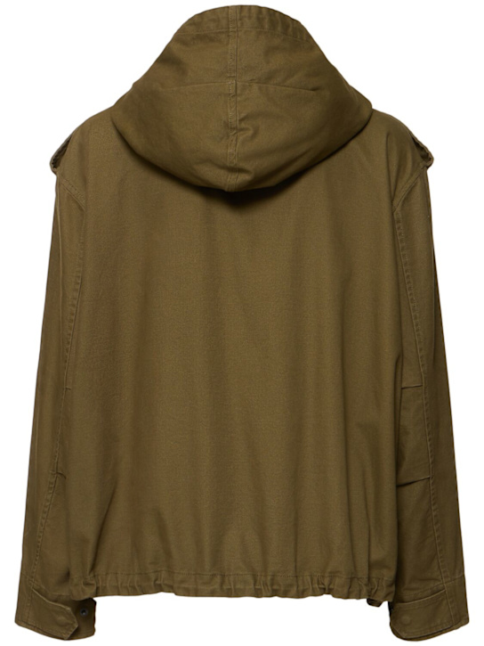 ASPESI: 弹力棉质帆布夹克 - Military Green - women_4 | Luisa Via Roma