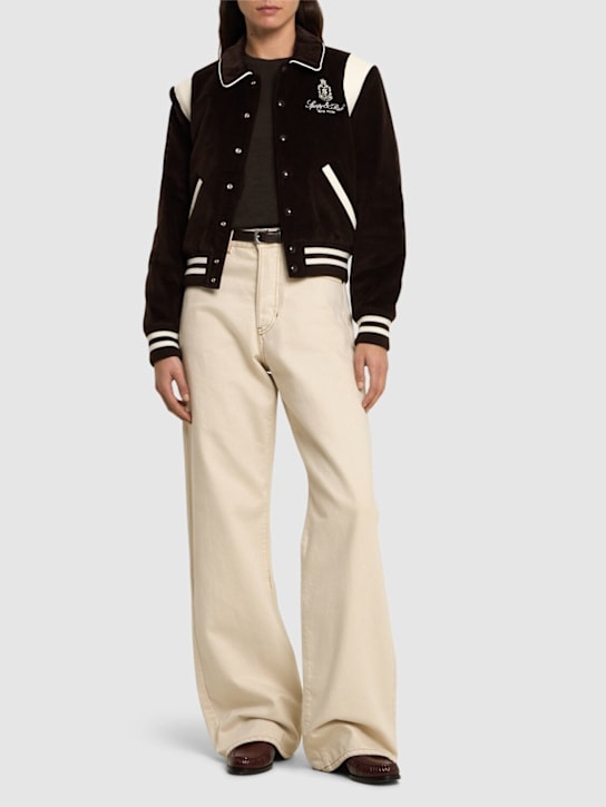 Sporty & Rich: Vendome cotton corduroy varsity jacket - women_1 | Luisa Via Roma