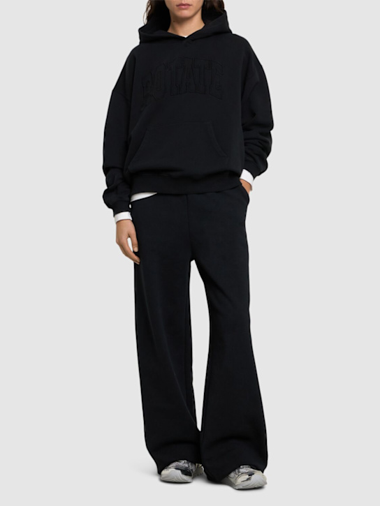 Rotate: Anya logo cotton hoodie - Black - women_1 | Luisa Via Roma