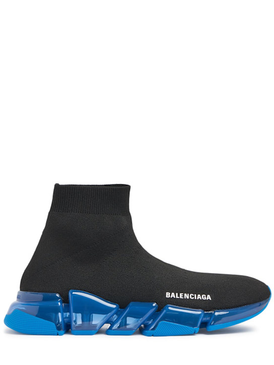 Balenciaga: Speed 2.0科技织物运动鞋 - 黑色/蓝色 - men_0 | Luisa Via Roma