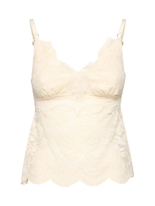 Rabanne: Lace top - White - women_0 | Luisa Via Roma