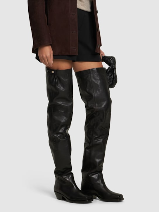 Isabel Marant: 40mm Amati-Gb leather knee high boots - women_1 | Luisa Via Roma