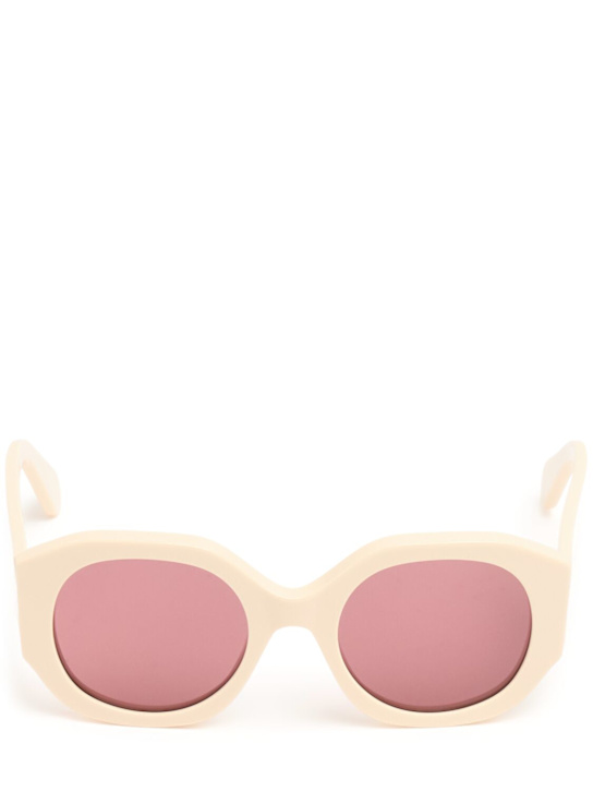 Chloé: Oversized logo round acetate sunglasses - women_0 | Luisa Via Roma