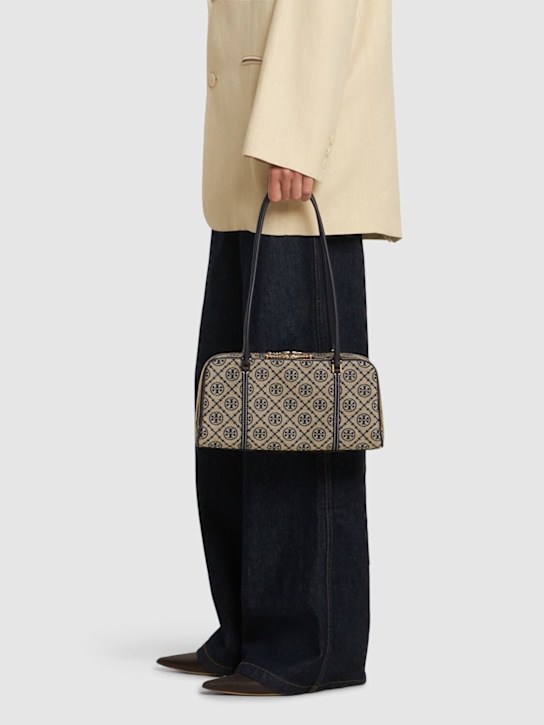 Tory Burch: Small T Monogram marshmallow satchel bag - women_1 | Luisa Via Roma