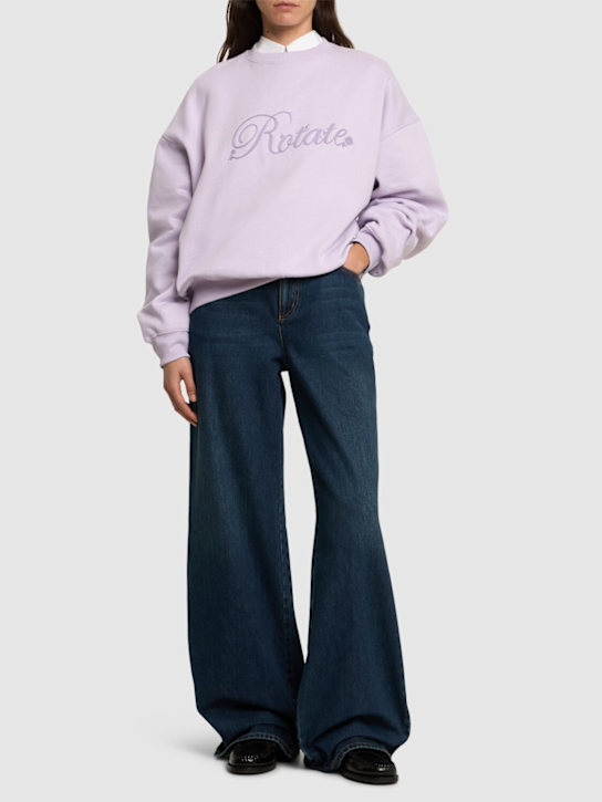 Rotate: Sui cotton logo sweatshirt - Lilac - women_1 | Luisa Via Roma