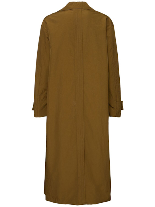ASPESI: Nylon twill long trench coat - Bronze - women_3 | Luisa Via Roma