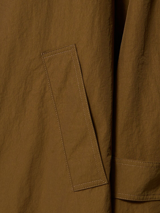 ASPESI: Nylon twill long trench coat - Bronze - women_4 | Luisa Via Roma