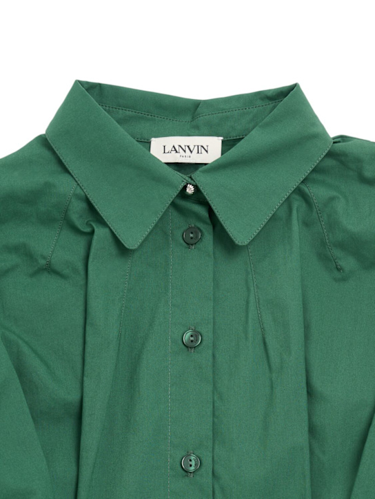 Lanvin: 系腰带棉质府绸连衣裙 - kids-girls_1 | Luisa Via Roma