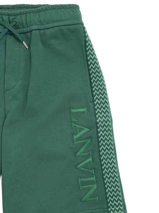 Lanvin: Embroidered cotton sweat shorts - kids-girls_1 | Luisa Via Roma