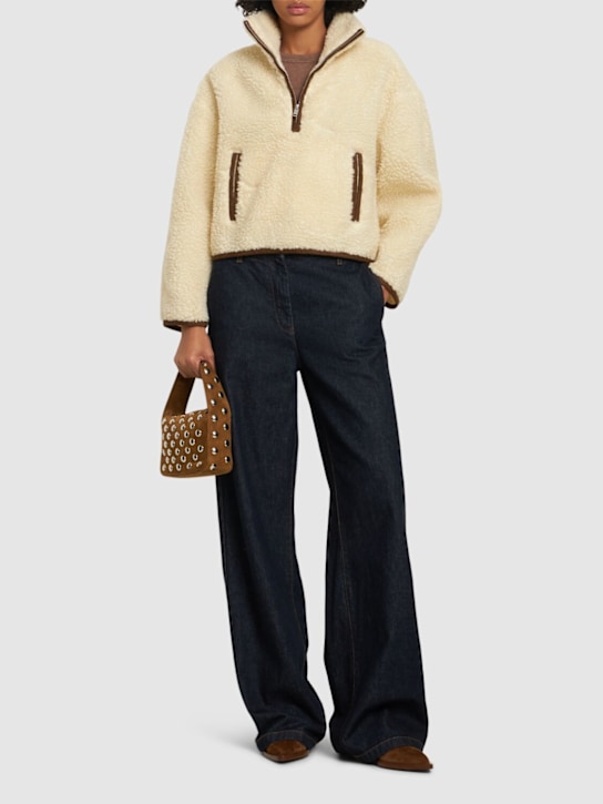 Marant Etoile: Marie half-zip printed wool blend jacket - women_1 | Luisa Via Roma